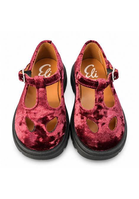 Ballerina con suola carrarmato ELI 1957 | 29003PIEL FROZEN VELVET BURDEOS